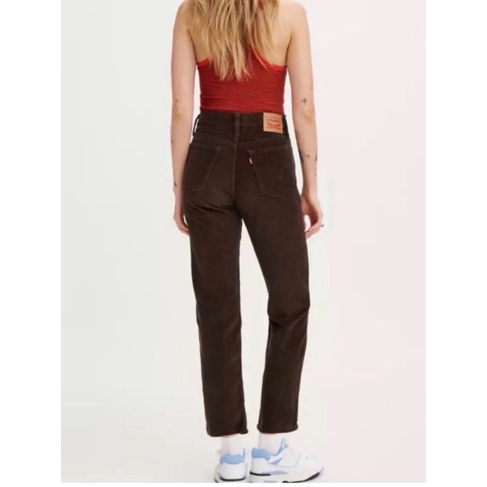 Levi's Wedgie Big E Straight Leg Chocolate Brown Corduroy Pants Size 33
